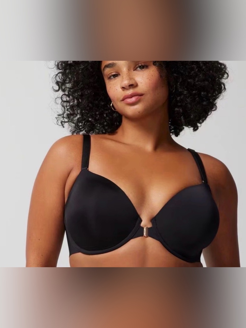 Soma black vanishing back front closure bra 34D